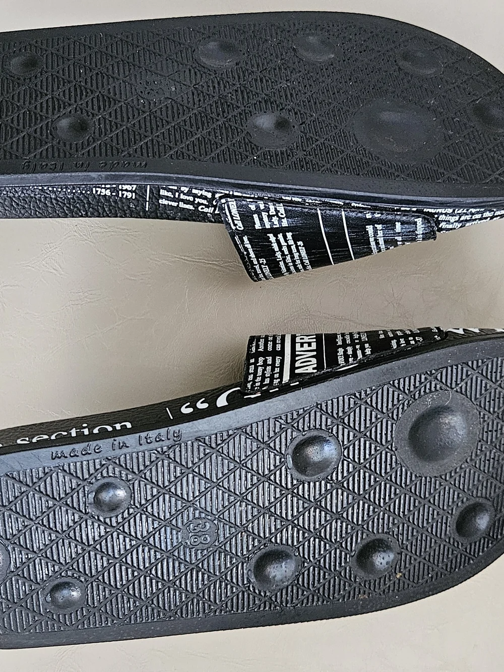 John Galliano Paris Gazette-Print Black Pool Slide